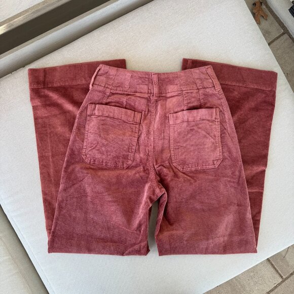 New Anthropologie The Colette Corduroy Full-Length Wide Leg Pants 25P Petites - Picture 6 of 11